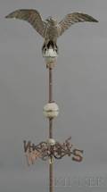Small Molded Copper Eagle Weather Vane on Stand