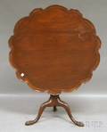 Chippendalestyle Carved Mahogany Piecrust Tilttop Birdcage Tea Table