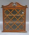 Federalstyle Glazed Mahogany Corner Hanging Wall Cupboard