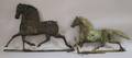Two Painted Molded Copper Running Horse Weather Vanes