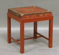 Chinese Export Giltdecorated Red Lacquer Lidded Box on Stand