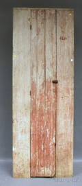 Country Red over Whitepainted Wood Corner Cupboard