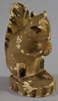 Painted Chalkware Squirrel with a Nut