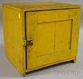 Yellowpainted Wooden Countertop Pie Safe Cabinet