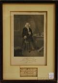 Framed Engraving of Jon Trumbull Lithograph with His Signature