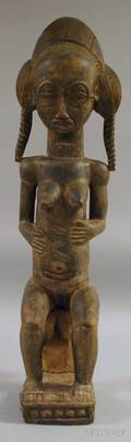 African Baulistyle Carved Wood Figure