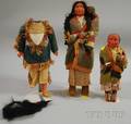Two Native American Skookum Dolls and Skookum Doll Body
