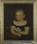 American possibly New York oil on canvas portrait of a boy ca 1830