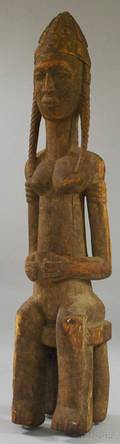Bamanastyle Carved Wooden African Female Figure