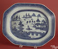 Chinese export blue and white platter in the Canton pattern