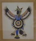 Framed Gouache of Eagle Dancer by Archie Blackowl