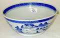 Chinese export blue and white bowl in the Canton pattern