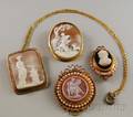 Four Cameo Jewelry Items