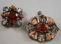 Two Silvermounted Scottish Agate and Citrine Brooches