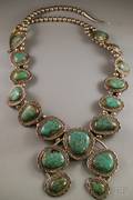 Sterling Silver and Turquoise Squash Blossom Necklace