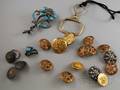 Small Group of Assorted Buttons and Jewelry Items