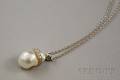 18kt White Gold Pearl and Diamond Pendant