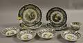 Ten Pieces of English Black and White Transferdecorated Staffordshire Tableware