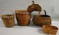 Five Woven Splint Open Baskets
