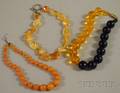 Three Amber and Stone Necklaces