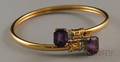 14kt Gold Amethyst and Diamond Bypass Bracelet