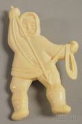 Grenfell Carved Ivory Brooch of an Eskimo