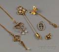 Small Group of Gold Diamond and Pearl Jewelry
