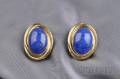 14kt Gold and Lapis Earclips