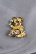 18kt Gold Gemset Dog Brooch