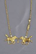 18kt Gold and Diamond Horse Necklace Roberta di Camerino Italy