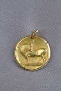 18kt Gold Taurus Pendant Van Cleef  Arpels France