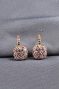 18kt Rose Gold Pink Sapphire and Diamond Earpendants