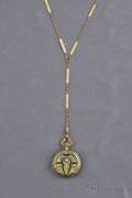 18kt Gold Enamel and Diamond Watch Pendant