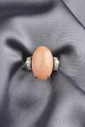 14kt Gold Coral and Diamond Ring