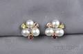 18kt Gold South Sea Keshi Pearl and Colored Sapphire Earclips Donna Vock