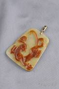 Bicolor Carved Jade Pendant