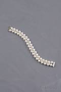 Platinum Cultured Pearl and Diamond Bracelet Oscar Heyman  Bros