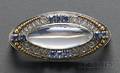 Arts  Crafts Moonstone and Montana Sapphire Brooch Tiffany  Co