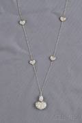 14kt White Gold and Diamond Heart Necklace