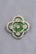 Enamel and Diamond Brooch
