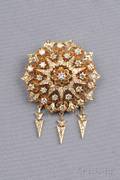 14kt Gold and Diamond Brooch