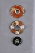 Three Victorian Silver and Scottish Agate Brooches