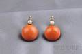 14kt Gold Pearl and Coral Earpendants