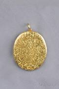 Antique 18kt Gold and Portrait Miniature Locket
