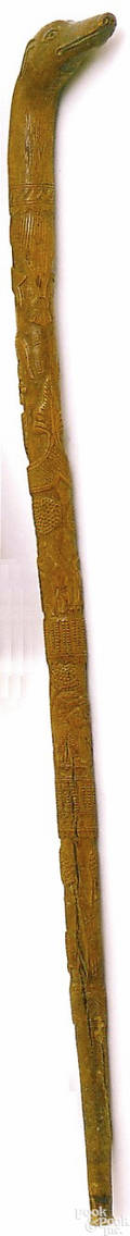 Carved cane ca 1900