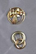 Two 14kt Bicolor Brooches one signed Tiffany  Co