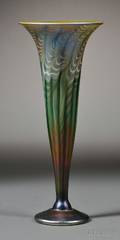 Lundberg Studios Rainbow Splash Trumpet Vase