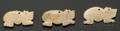 Three PreColumbian Carved Bone Jaguar Pendants