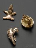 Three PreColumbian Cast Gold Ornaments