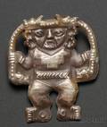 PreColumbian Embossed Silver Figure